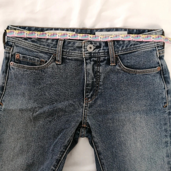 Anthropologie Pilcro Slim Boyfriend Jeans with Patchwork Satin Hems Boho 25 - Picture 14 of 16